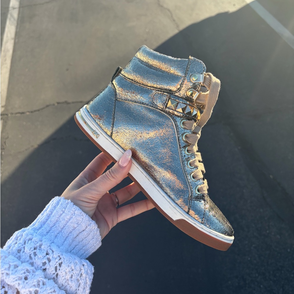 Michael Kors Metallic Gold High-Top Sneakers